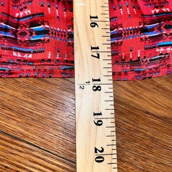 Aqua X Pendleton smocked mini skirt red medium tiered geometric lightweight - Picture 5 of 9